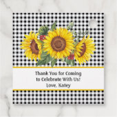 ブラックのギンガムとひまわり パーティーフェイバータグ フェイバータグ (裏面)