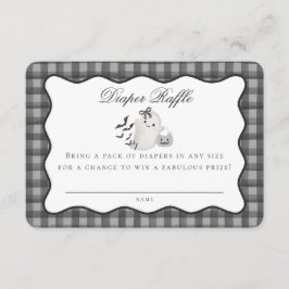 ブラックのギンガムのかわいいゴーストのオムツラッフル挿入 エンクロージャーカード