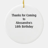 ブラックのギンガムサンフラワーカスタムパーティーファーバー セラミックオーナメント (裏面)