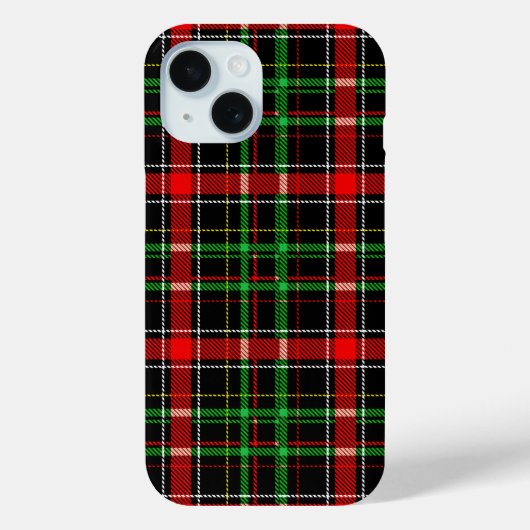 ブラックのクリスマス柄フランネルチェック Case-Mate iPhoneケース (裏面)