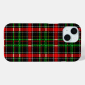 ブラックのクリスマス柄フランネルチェック Case-Mate iPhoneケース (裏面 (横))