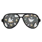 ブラックのコックで夢を見るニワトリ アビエーターサングラス (正面)