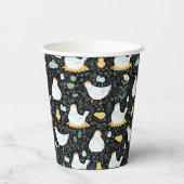 ブラックのコックで夢を見るニワトリ 紙コップ (裏面)