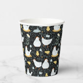 ブラックのコックで夢を見るニワトリ 紙コップ (右)