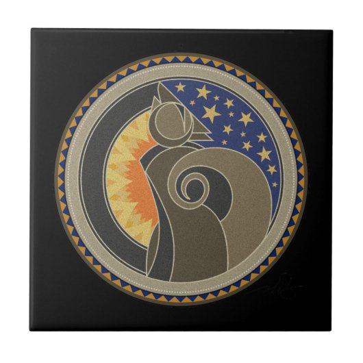 ブラックのコヨーテの精神 タイル (正面)