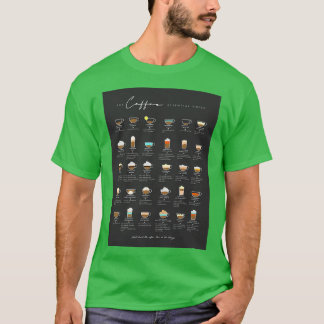 ブラックのコーヒーバーデコのコーヒーチャート2 Tシャツ