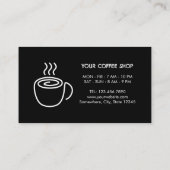 ブラックのコーヒー カップ モダン コーヒー ショップ カスタマー ロイヤリティカード (裏面)