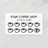 ブラックのコーヒー カップ モダン コーヒー ショップ カスタマー ロイヤリティカード (正面)