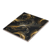 ブラックのゴールデン・プルーム タイル (側面)