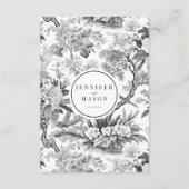 ブラックのシノワズリーポーセリンウェディングメニューカーズ エンクロージャーカード (裏面)