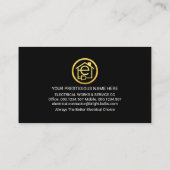 ブラックのシルバー電気アイコン 名刺 (裏面)