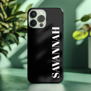 ブラックのシンプルな名入れ iPhone 13 PRO MAXケース
