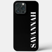 ブラックのシンプルな名入れ Case-Mate iPhoneケース (裏面)