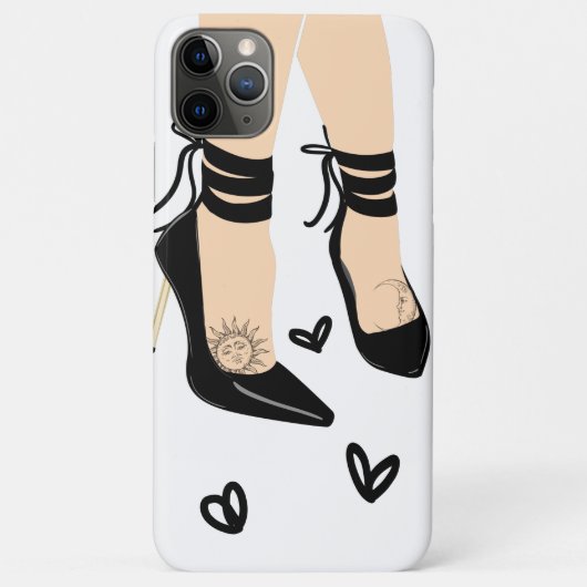 ブラックのストラップ付ハイheels サン ムーン ガーリー チック Case-Mate iPhoneケース (裏面)