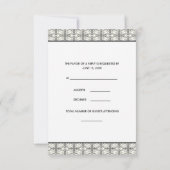 ブラックのダマスクレースのボウ ブラック ホワイト RSVP (裏面)