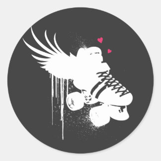 ブラックのダービーラブステッカー ラウンドシール