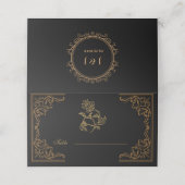 ブラックのデコ結婚アのヴィンテージフローラ プレイスカード (外部開封)