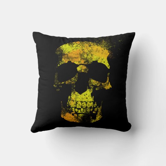 ブラックのドクロ クッション (裏面)