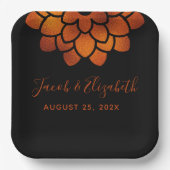 ブラックのドラマチックな結婚銅花 ペーパープレート (正面)