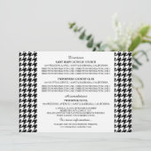 ブラックのハウンドトゥース情報カード 招待状 (スタンド正面)