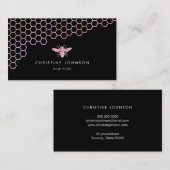 ブラックのハニカムとビーのロゴ 名刺 (正面/裏面)
