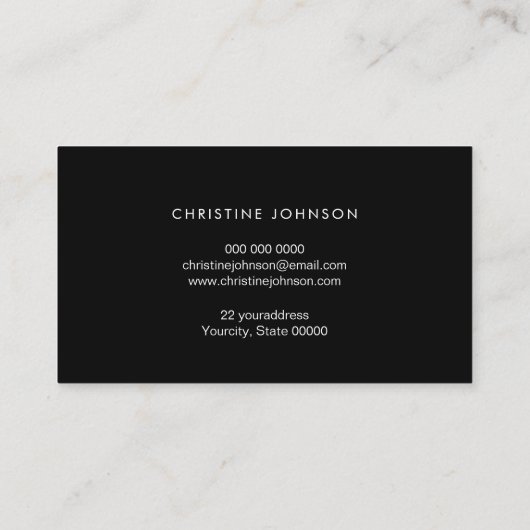 ブラックのハニカムとビーのロゴ 名刺 (裏面)