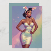 ブラックのピンアップイースターバニーイヤーズ シーズンカード (正面/裏面)