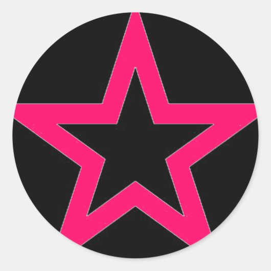 ブラックのピンクスター – ステッカー (正面)