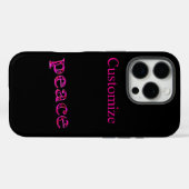 ブラックのピンクピース Case-Mate iPhoneケース (裏面 (横))