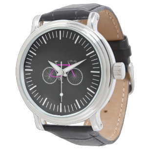 ブラックのピンク自転車 腕時計