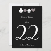 ブラックのフェイクシルバーグリッター ラスベガス テーブルナンバー (裏面)