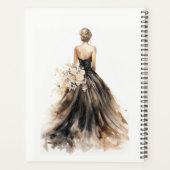 ブラックのフラッシュウォーターカラーウェディングドレス ブライダルシャワー プランナー手帳 (裏面)