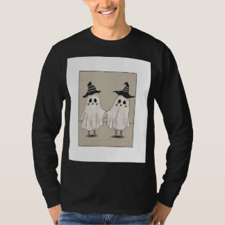 ブラックのフル袖Gen z&キュートスタイルのシャツ Tシャツ