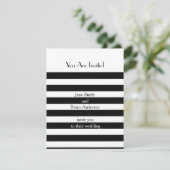 ブラックのフレンチストライプ 招待状 (スタンド正面)