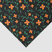 ブラックのフローラルパターモダンンスタイリッシュ 薄葉紙 (詳細)