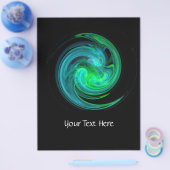 ブラックのブルーグリーン光渦 チラシ (シングル)