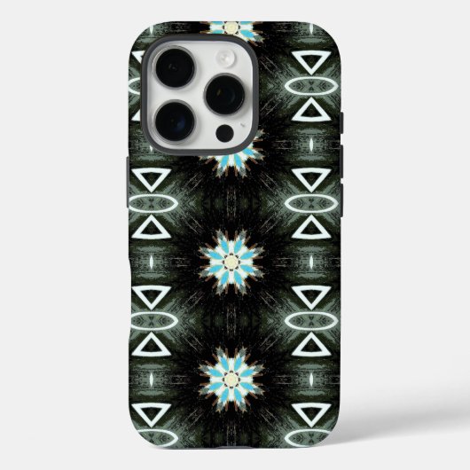 ブラックのブルースターバースト幾何学 Case-Mate iPhoneケース (裏面)