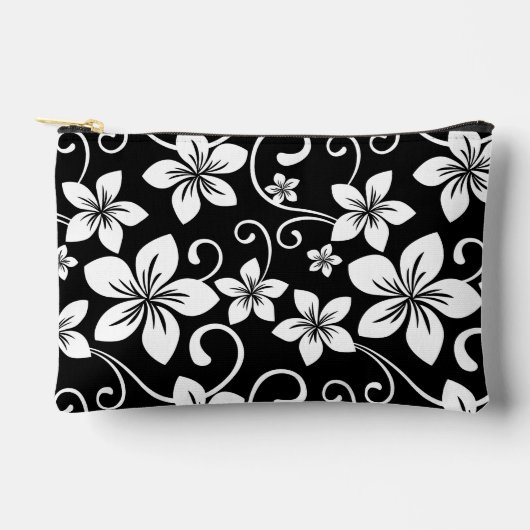 ブラックのブルーハワイ柄 アクセサリーポーチ (正面)
