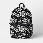 ブラックのブルーハワイ模様 プリントバックパック (正面)