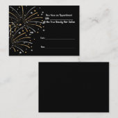 ブラックのヘアサロン用アポイントメントカード 名刺 (正面/裏面)