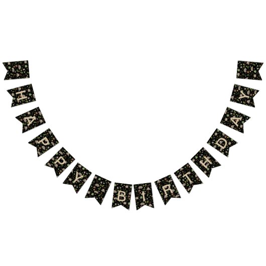 ブラックのベリーフィールドのオポッサム バンティングフラッグ (全)