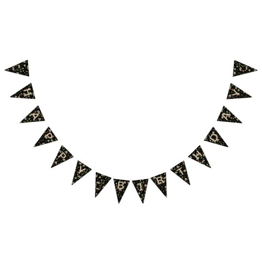 ブラックのベリーフィールドのオポッサム バンティングフラッグ (全)