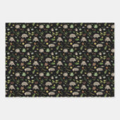 ブラックのベリーフィールドのポッサム ラッピングペーパーシート (正面2)