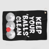 ブラックのペタンク洗浄布 ゴルフタオル (横)