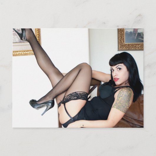 ブラックのホットレディ ポストカード (正面)