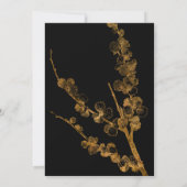 ブラックのボタニカル ゴールドで結婚しました 招待状 (裏面)