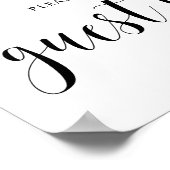 ブラックのボールドスクリプト ぜひゲストブックにサインを ポスター (角)