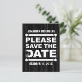 ブラックのボールド タイプのバル ミツバ祭りのSave the Date 招待状 (スタンド正面)