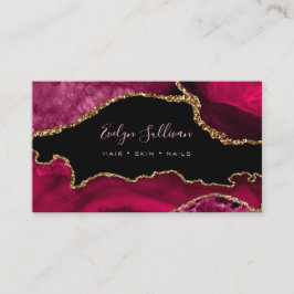 ブラックのマゼンタ赤瑪瑙 名刺