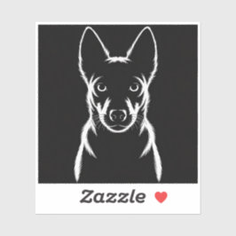 ブラックのミニマリスト犬のシルエット シール